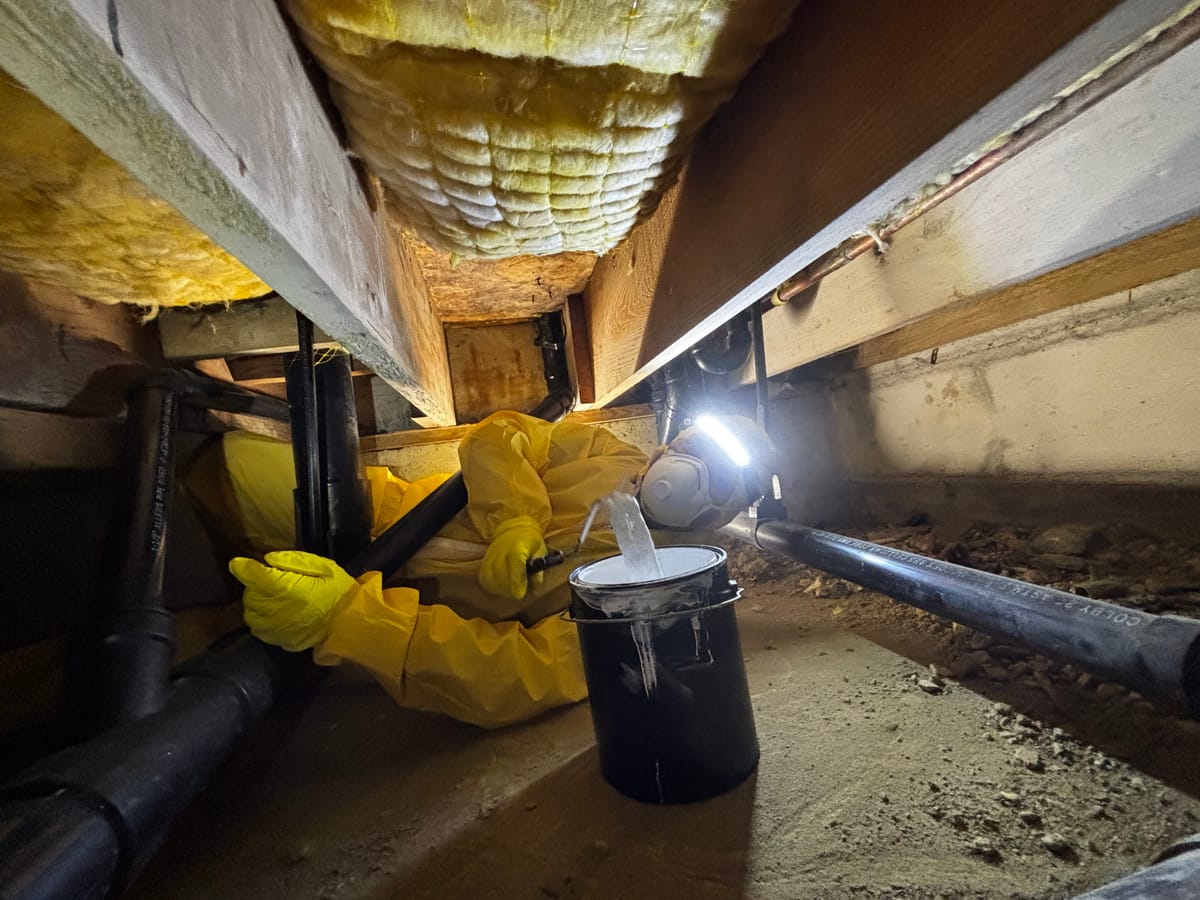 Sewage cleanup in progress
